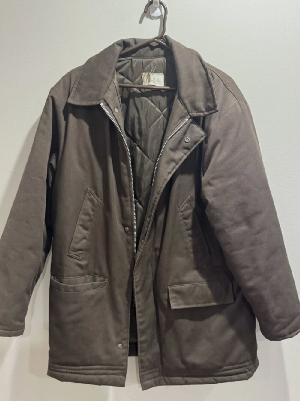 Vintage TYPE B34 Cold Weather Work Coat Jacket Military Brown